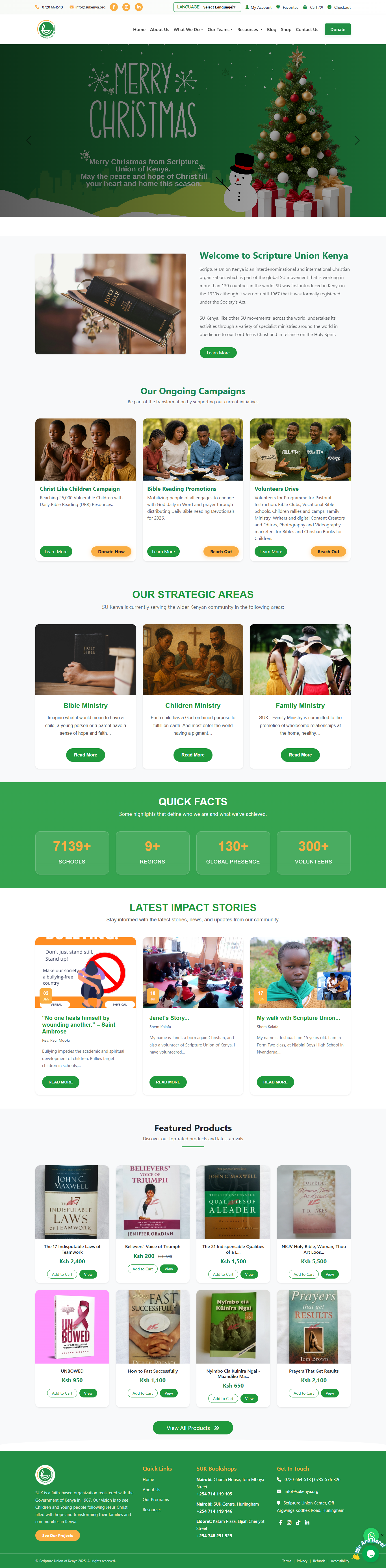 Scripture Union of Kenya – Organizational & E-commerce Website
